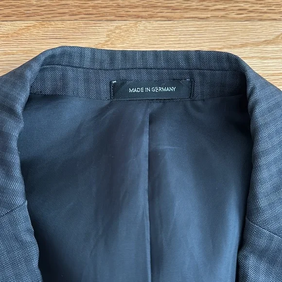 Boss plaid wool sport jacket in grey/black check